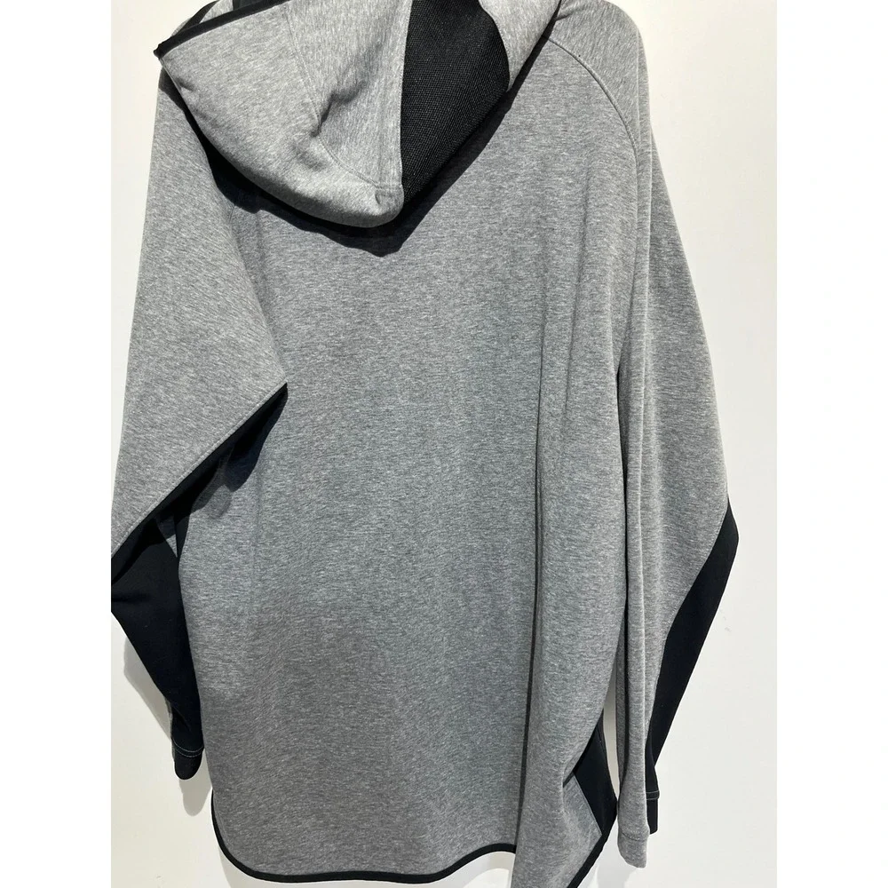 Nike Therma-FIT Mens Full Zip Scuba Hoodie Gray Black C Basketball Logo Jacket